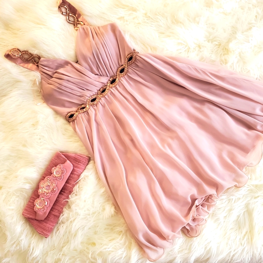 New Look wedding guest midi dresses with clutch